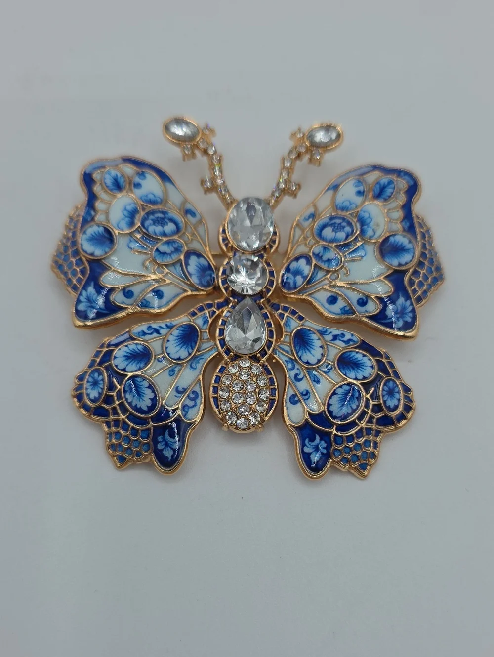Blue Butterfly Crystal Enamel Brooch - Designer Style Women’s Jewelry